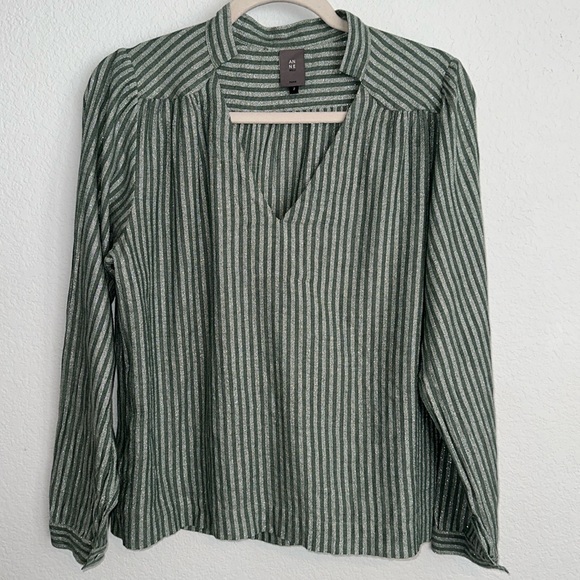 ANNE WILLI PARIS metallic threaded blouse 2 US 8 - Picture 1 of 10